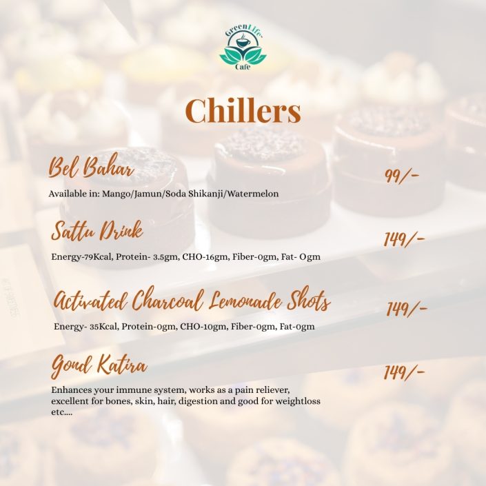 Chillers Menu